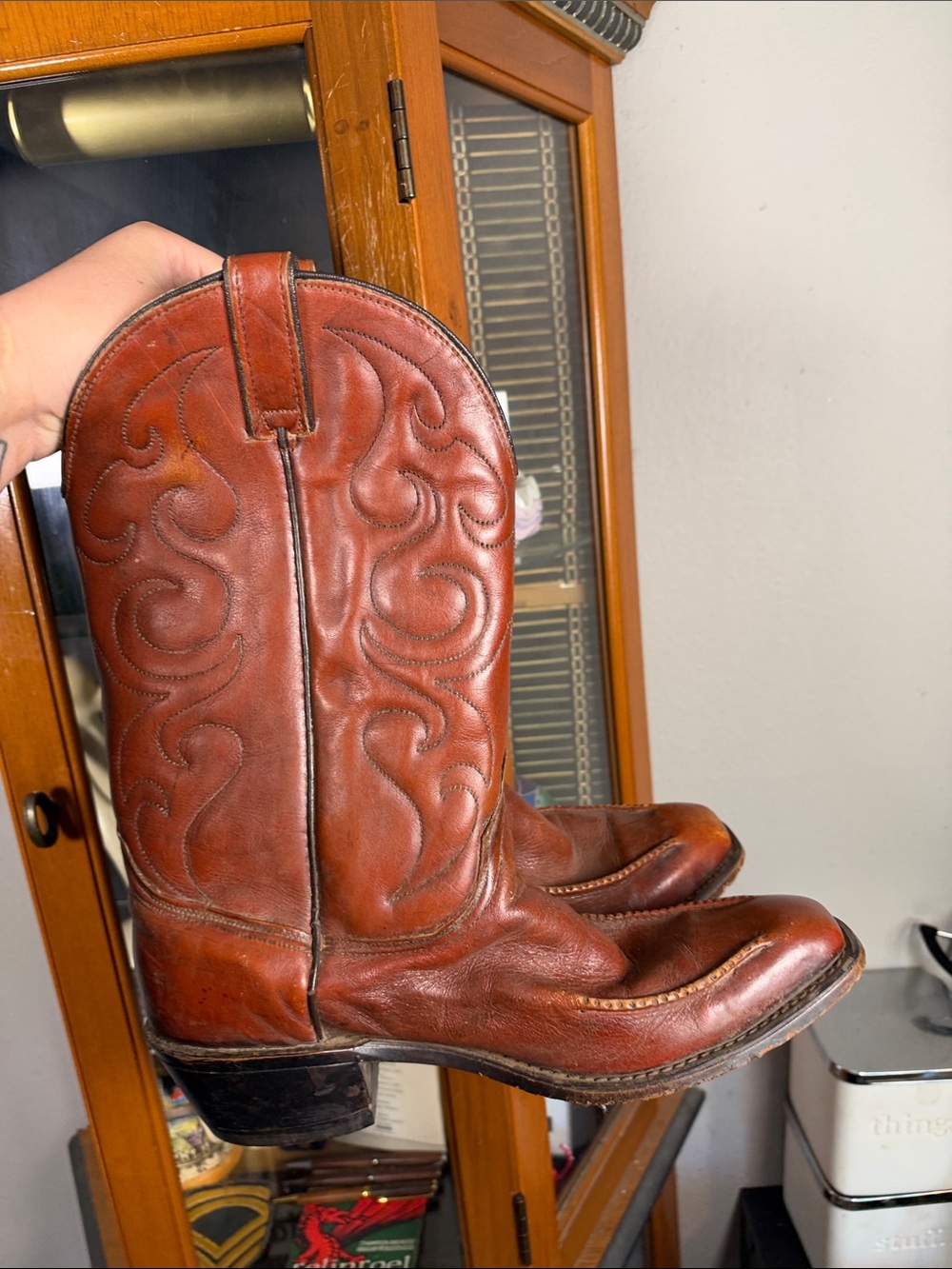 Wrangler Chestnut Leather Women's Western Cowboy Boots